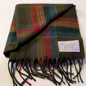 Christian Dior Monsieur Plaid Scarf Cashmaire 100% Acrylic